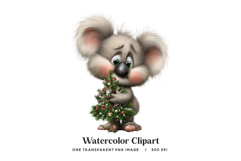 Christmas Koala Holding Tree PNG Product Image 1