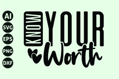 Know Your Worth Svg, Motivation Svg Product Image 1