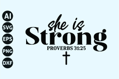 She Is Strong Svg, Inspirational Svg Product Image 1