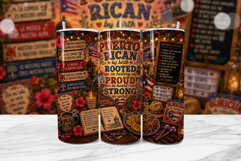 Puerto Rican Boricua Tumbler Wrap PNG Product Image 1