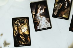 Tarot cards on fortune teller desk. Magic rituals Product Image 1