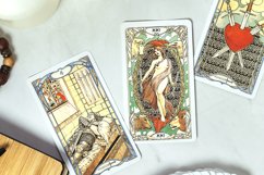Tarot cards on fortune teller desk. Magic rituals Product Image 1
