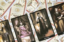 Tarot cards on fortune teller desk. Magic rituals Product Image 1