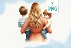 Mother’s Day PNG clipart. African American, Asian, Black Mom Product Image 2