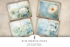Watercolor Flowers Junk Journal Digital Paper Bi-fold Product Image 1