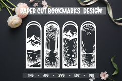 4 Bookmarks Paper cut SVG Laser cut, Cricut,Silhouette Product Image 1