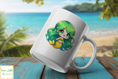 Cute Mermaids Clipart, Kawaii Sea Life Graphics, Ocean PNG Product Image 7