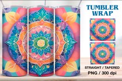 Rainbow Mandala Tumbler Sublimation, 20 oz Tumbler Wrap Product Image 1