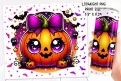 Cute and Spooky Halloween Tumbler wrap PNG, 20 oz. Product Image 2