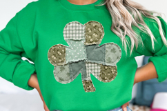 Patchwork Shamrock png | St Patricks Day Clover Product Image 2