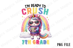 7TH Back to School Unicorn Sublimation Product Image 1