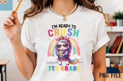 7TH Back to School Unicorn Sublimation Product Image 2