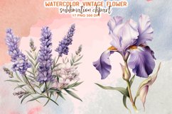 Vintage Flower Watercolor Sublimation Clipart Product Image 8