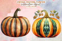 Vintage Pattern Pumpkin Sublimation Clipart Product Image 8