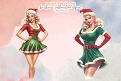 Vintage Pin-Up Christmas Girl Sublimation Clipart Product Image 8