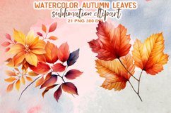 Watercolor Autumn Leaves Sublimation Clipart Product Image 8