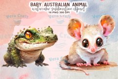 Baby Australian Animal Watercolor Sublimation Clipart Product Image 8