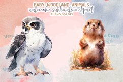 Watercolor Baby Woodland Animals Sublimation Clipart Product Image 9