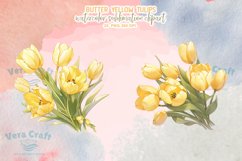 Watercolor Butter Yellow Tulips Sublimation Cliparts Product Image 8