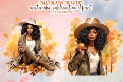 Watercolor Fall Black Beauties Sublimation Clipart Product Image 8