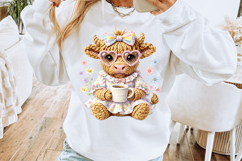 Cute Highland Cow Easter png Product Image 8