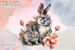 Mom&amp;Baby Woodland Animals Watercolor Clipart - 11 Variations Product Image 9
