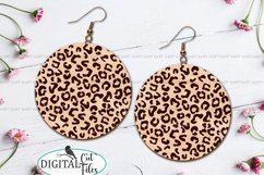 Leopard print Earrings Svg Engraving design laser cut file Product Image 1