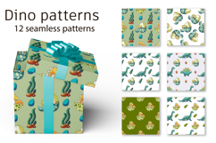 Cute funny dinosaur pattern. Dinosaur in an egg Product Image 1