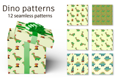 Cute funny green dinosaur pattern. Print for textile, fabric Product Image 1