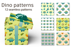 Cute funny kids dinosaur pattern. Colorful dinosaur Product Image 1