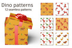Cute funny kids dinosaur pattern. Orange dinosaurs Product Image 1
