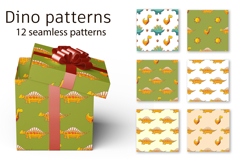 Cute funny kids dinosaur pattern. Orange dinosaurs Product Image 1