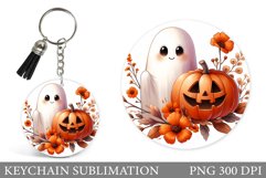 Cute Ghost Keychain Design. Cute Halloween Keychain Product Image 1