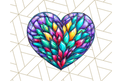 Stained Glass Hearts and Butterflies Clipart PNG Product Image 4