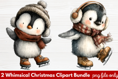 2 Whimsical Christmas Clipart | Cute Festive Holiday PNG Product Image 1