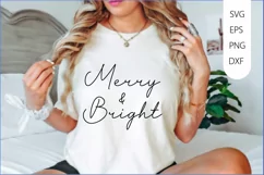 Merry and Bright SVG PNG Design, Christmas SVG Design Product Image 2