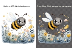 12 Spring Bugs Clipart Bundle, Watercolor Insects PNG Product Image 9