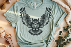 4 Flying Owl SVG | Wild Birds Vintage Tattoo PNG Clipart Product Image 2