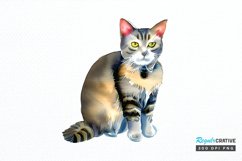 Watercolor Cat Lover PNG Clipart Product Image 1