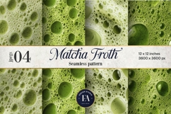 Matcha Foam Pattern, Matcha Froth Texture Digital Paper Product Image 1