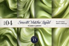 Matcha Liquid Marble, Green Abstract Swirl Digital Paper Product Image 1