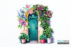 Flower Doors Watercolor PNG Clipart Product Image 1
