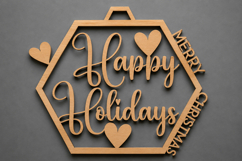 Happy Holidays Wooden Ornament Sign Product Image 1