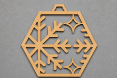 Snowflake Wooden Christmas Ornament Product Image 1