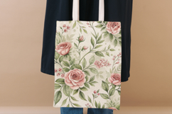 Green Toile Digital Paper Pack, Vintage Floral Toile Product Image 8