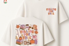 Retro Cozy Fall Clipart - Cute Pumpkin Sublimation Graphics Product Image 7