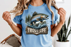 Trout Life PNG, Brown Trout Fishing Sublimation Design Product Image 8