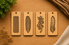 Floral &amp; Feather Bookmark SVG Bundle Product Image 1