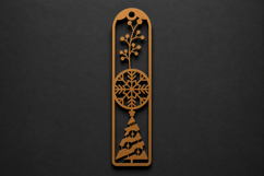Winter Berry and Snowflake Wooden Bookmark with Christmas Product Image 1