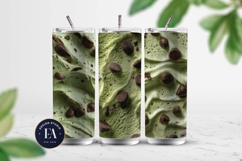 Matcha Ice Cream Pattern, Matcha Dessert Digital Paper Product Image 2